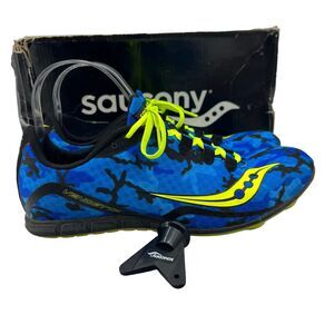 Saucony Track Shoes Mens 8.5 Racing Vendetta Blue Camo Spiked Running Cleat